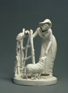 Derby pastýřka, 1790 (sušenkový porcelán)